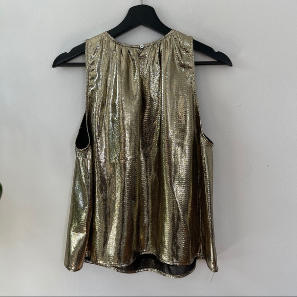 Dolan Gold Prasong Silk High Neck Ruffle Tank - Picture 4 of 16